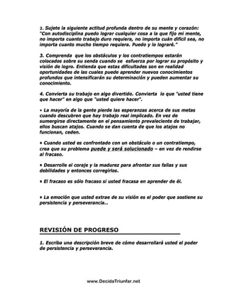 El Poder De La Autodisciplina Guia De Estudio | PDF