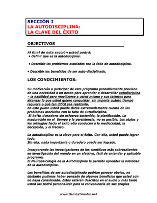 El Poder De La Autodisciplina Guia De Estudio | PDF