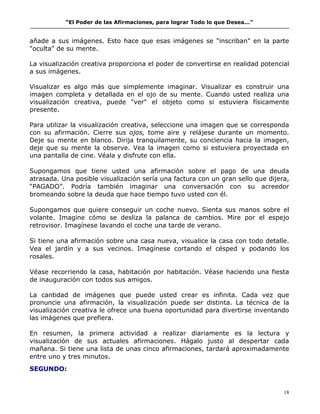 El poder de las afirmaciones para lograr todo lo que deseas | PDF