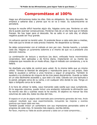 El poder de las afirmaciones para lograr todo lo que deseas | PDF