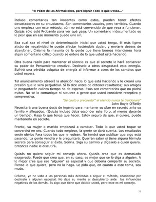 El poder de las afirmaciones para lograr todo lo que deseas | PDF