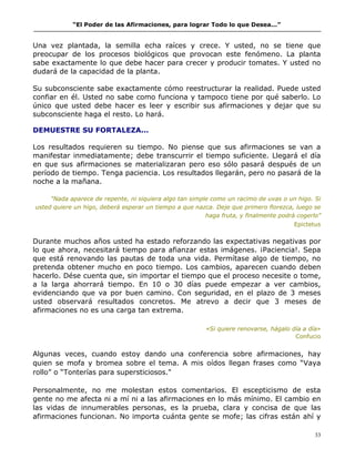 El poder de las afirmaciones para lograr todo lo que deseas | PDF