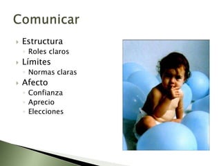 EstructuraRoles clarosLímitesNormas clarasAfectoConfianza AprecioElecciones Comunicar