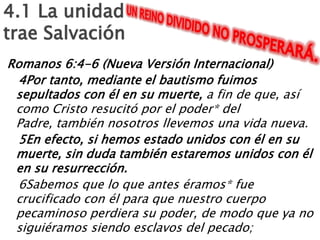 3.3 La División Trae Ruina:Mateo 12:24-26 (Nueva Versión Internacional)   24Pero al oírlo los fariseos, dijeron: "Éste no expulsa a los demonios sino por medio de Beelzebú, príncipe de los demonios."    25Jesús conocía sus pensamientos, y les dijo: "Todo reino dividido contra sí mismo quedará asolado, y toda ciudad o familia dividida contra sí misma no se mantendrá en pie.    26Si Satanás expulsa a Satanás, está dividido contra sí mismo. ¿Cómo puede, entonces, mantenerse en pie su reino?