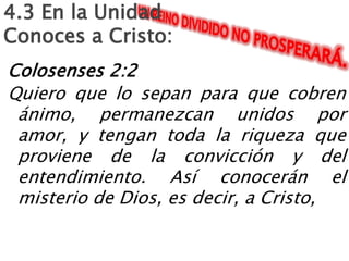 1 Corintios 1:9-11 (Nueva Versión Internacional)   9Fiel es Dios, quien los ha llamado a tener comunión con su Hijo Jesucristo, nuestro Señor.    10Les suplico, hermanos, en el nombre de nuestro Señor Jesucristo, que todos vivan en armonía y que no haya divisiones entre ustedes, sino que se mantengan unidos en un mismo pensar y en un mismo propósito.    11Digo esto, hermanos míos, porque algunos de la familia de Cloé me han informado que hay rivalidades entre ustedes. Rivalidades: egoísmos, envidias, orgullo, etc.