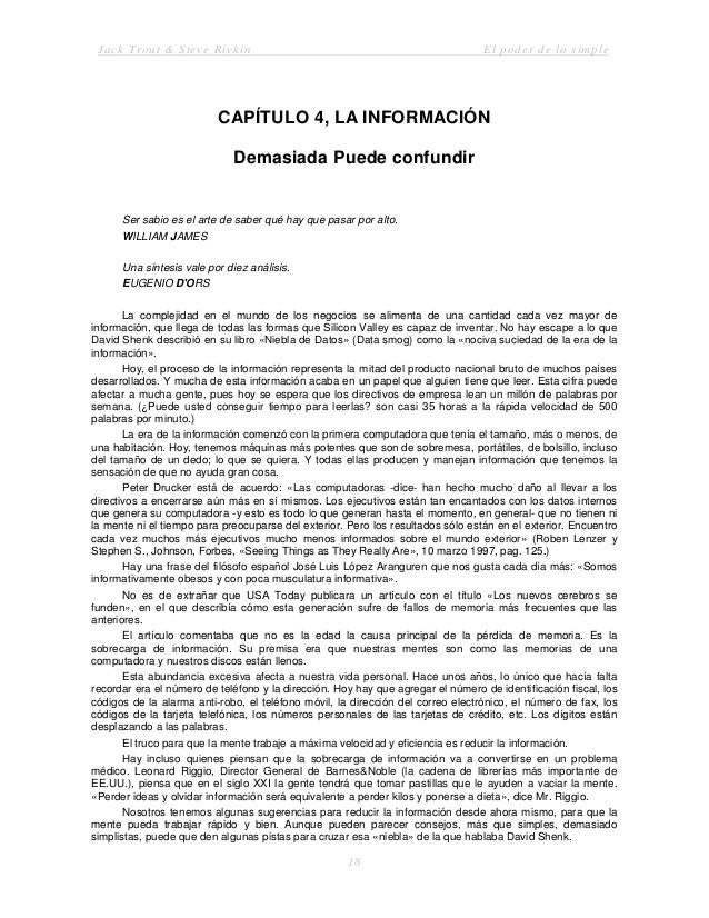 El poder de lo simple analisis El poder de lo simple analisis