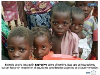 Cerrar




   Ejemplo de una ilustración Expresiva sobre el hambre. Este tipo de ilustraciones
buscan lograr un impacto en el estudiante considerando aspectos de actitud y emoción.
 