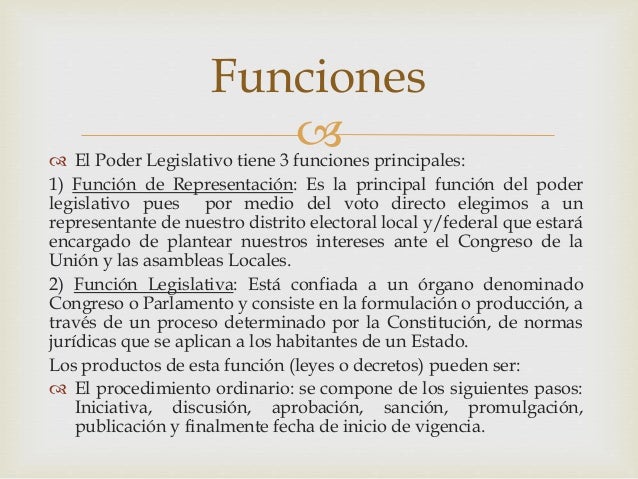 Cual Es La Funcion Principal Del Poder Legislativo www.slideshare.net