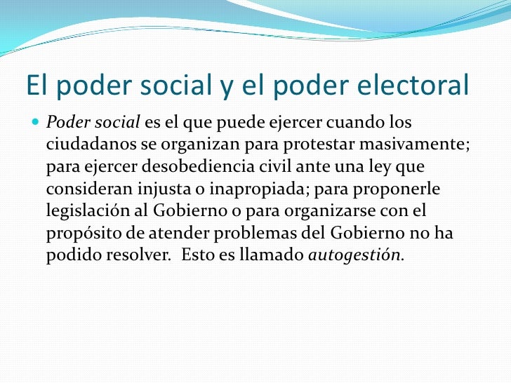El Poder Social Y El Poder Electoral