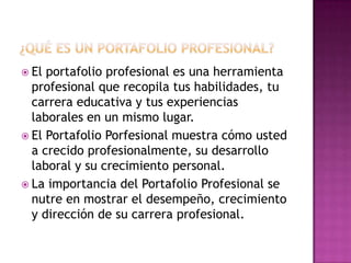El Portafolio Profesional