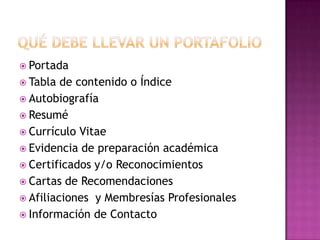 El Portafolio Profesional