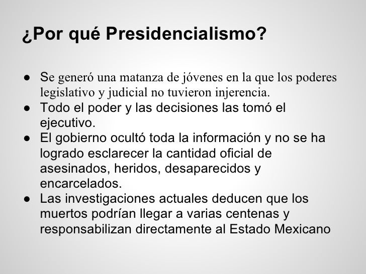 El presidencialismo en méxico