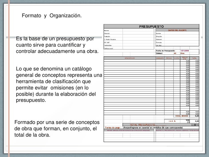 formatos de presupuesto