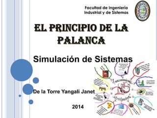 Facultad de Ingeniería
Industrial y de Sistemas

Simulación de Sistemas

De la Torre Yangali Janet
2014

 
