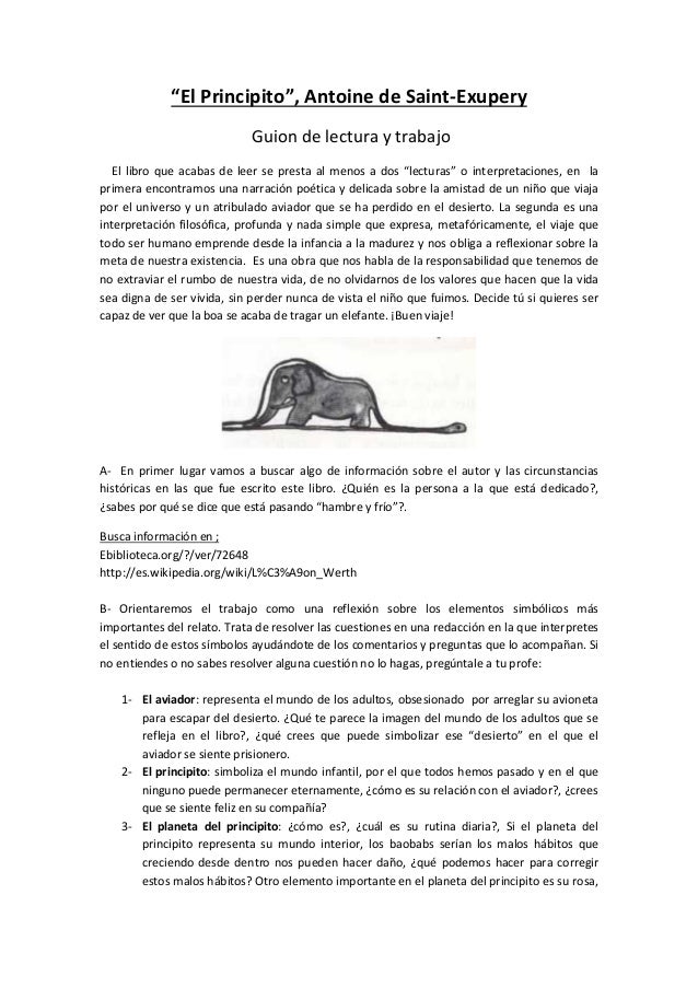 preguntas de comprension sobre el principito el principito guion de lectura preguntas de comprension sobre el principito el principito guion de lectura