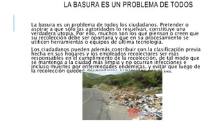 El problema de la basura en mi distrito | PPTX