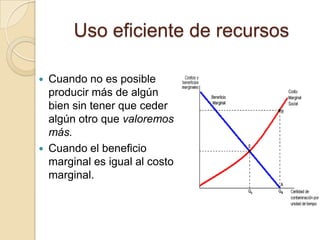 Dicha ley establece que conforme aumenta la producción más nos cuesta producir una unidad adicional, es decir, mayor es el coste marginal.Preferencias y beneficio marginalLas preferencias representan la descripción de lo que gusta y disgusta a la gente.El beneficio marginal de un cierto bien o servicio es el beneficio que se obtiene al consumir una unidad más del mismo.