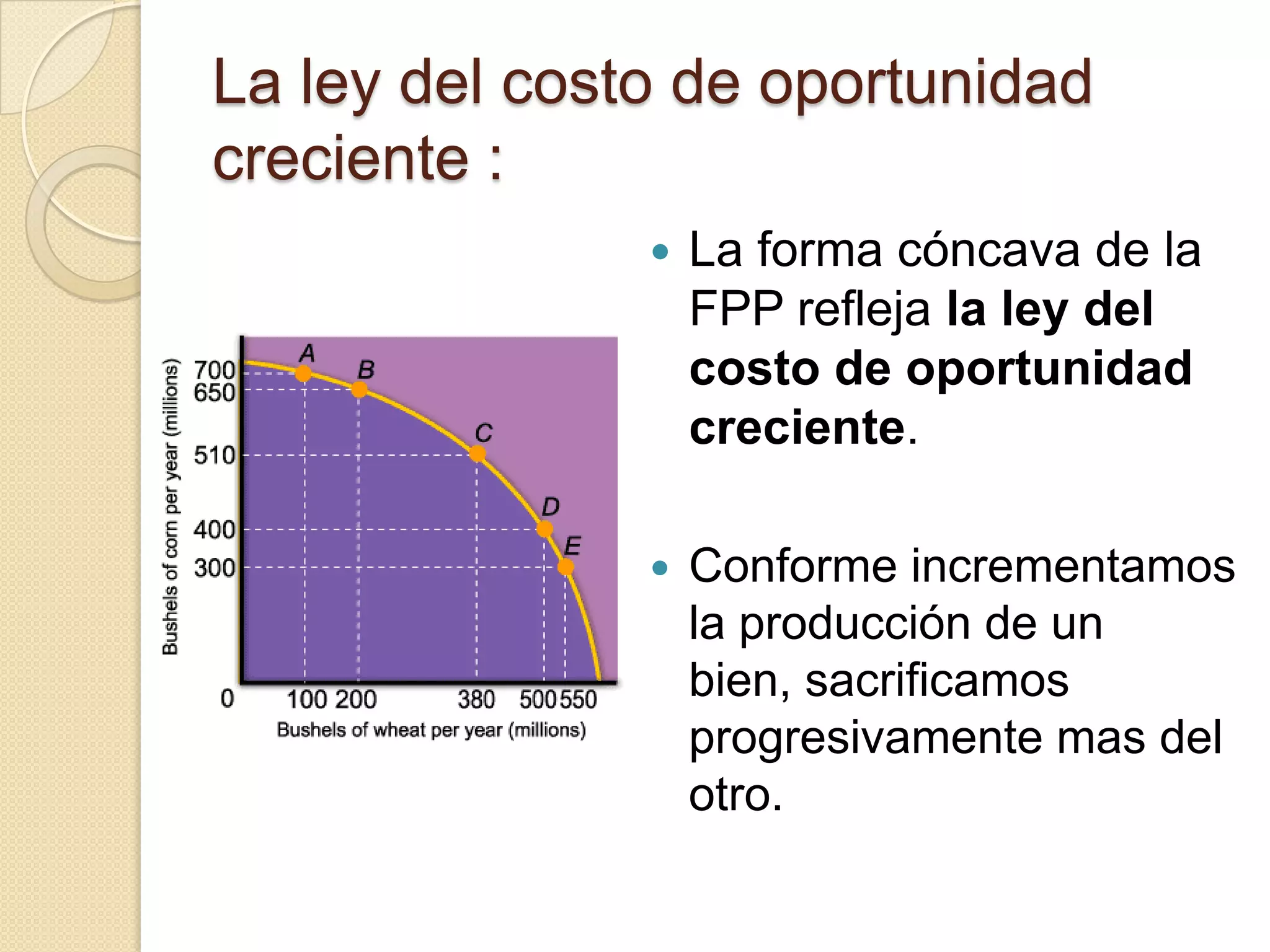 COSTO DE OPORTUNIDAD:Es la alternativa de mayor valor sacrificada.