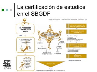 La certificación de estudios
en el SBGDF
 