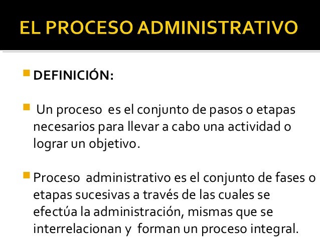 El proceso administrativo