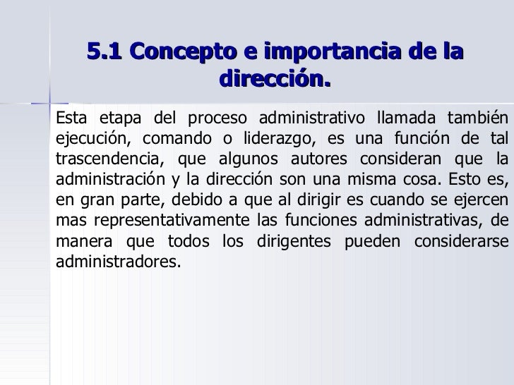 El proceso administrativo etapa de direccion