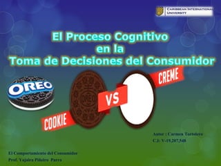 El Comportamiento del Consumidor
Prof. Yajaira Piñeiro Parra
Autor : Carmen Tortolero
C.I: V-19,207,548
 