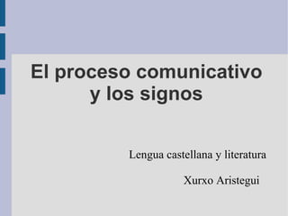 El proceso comunicativo y los signos Lengua castellana y literatura Xurxo Aristegui 