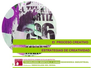 1
-
El PROCESO CREATIVO
ESTRATEGIAS DE CREATIVIDAD
 