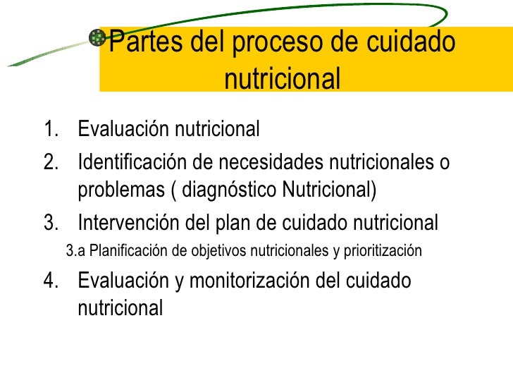 El proceso de cuidado nutricional