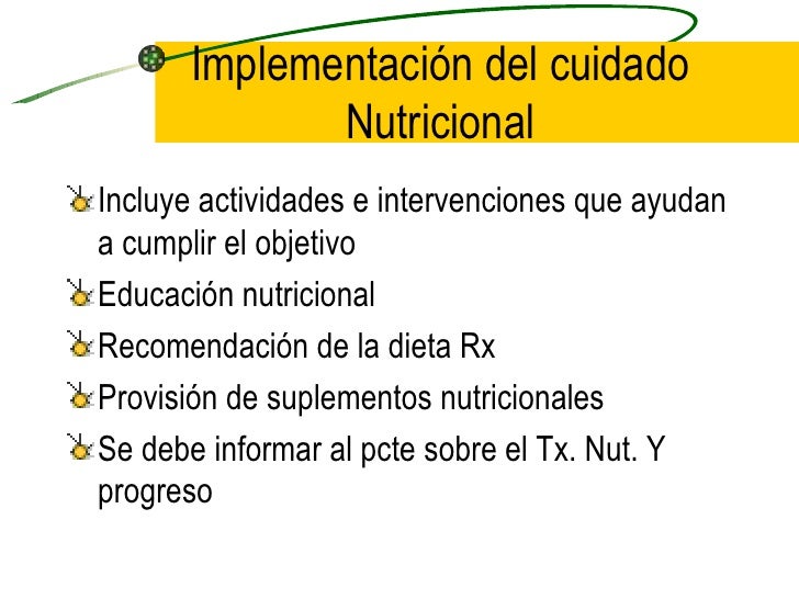 El proceso de cuidado nutricional