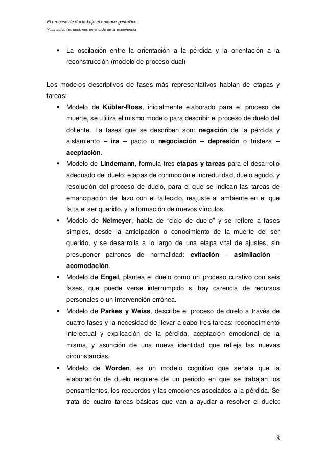 El proceso de duelo bajo el enfoque de la gestalt