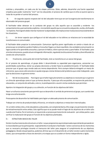 El proceso de enseñanza taller | DOCX