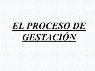EL PROCESO DE 
GESTACIÓN 
 