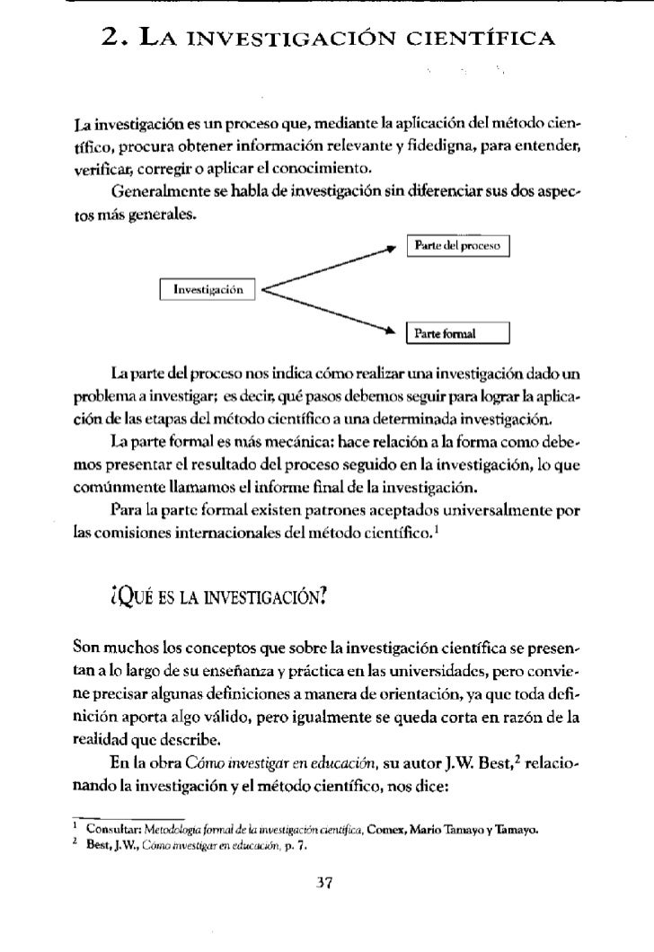 Proceso De La Investigacion Cientifica Tamayo Pdf