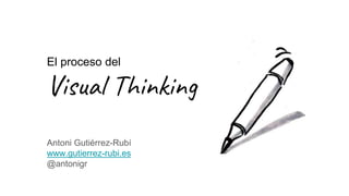 El proceso del
Visual Thinking
Antoni Gutiérrez-Rubí
www.gutierrez-rubi.es
@antonigr
 