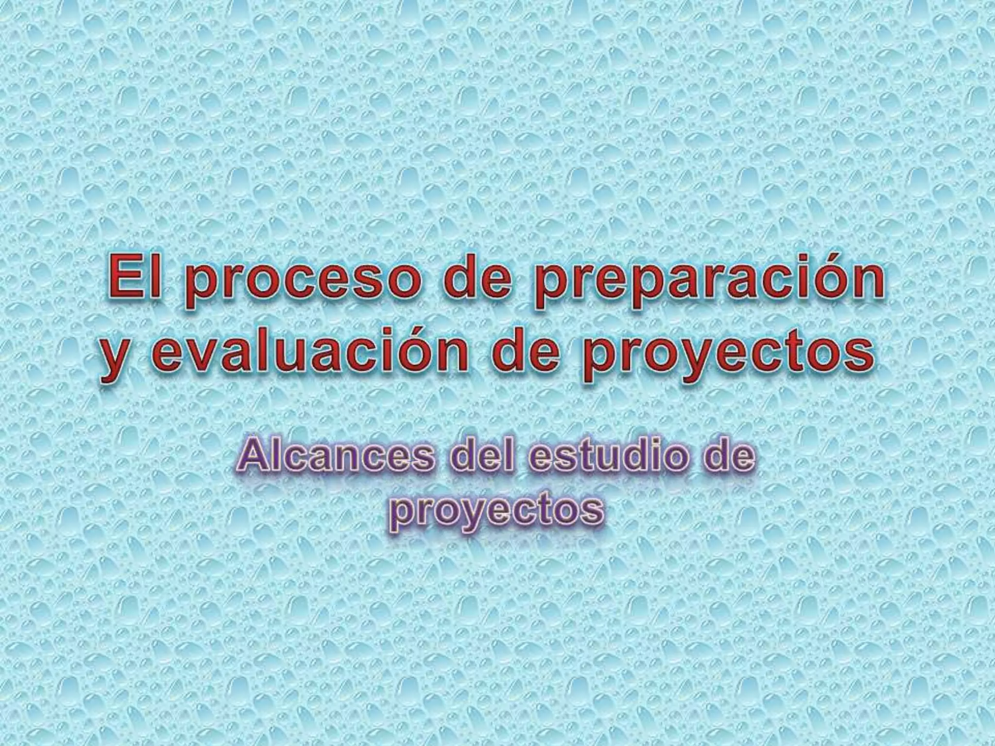 El proceso de preparación y evaluación de proyectos | PPT