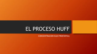 EL PROCESO HUFF
CONCENTRACION ELECTROSTATICA
 