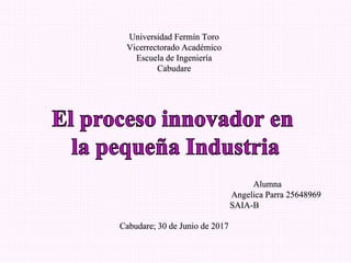 Universidad Fermín Toro
Vicerrectorado Académico
Escuela de Ingeniería
Cabudare
Alumna
Angelica Parra 25648969
SAIA-B
Cabudare; 30 de Junio de 2017
 