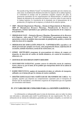 El proceso logístico y la gestión de la cadena de abastecimiento | PDF