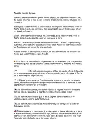 El programa de  excel