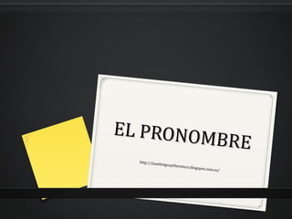 EL PRONOMBRE 
http://juanlenguayliteratura.blogspot.com.es/ 
 