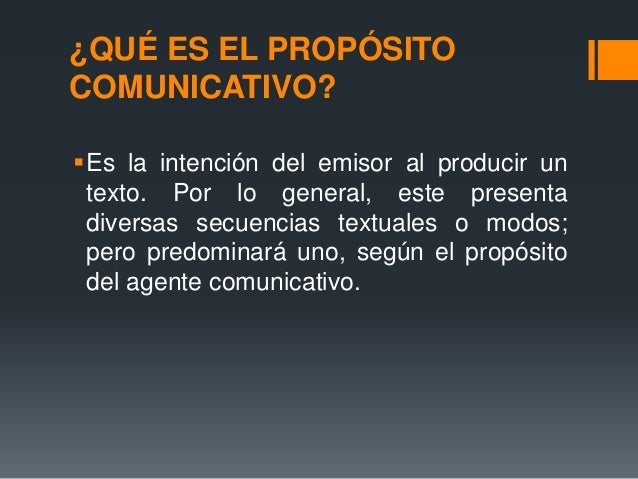 El propósito comunicativo