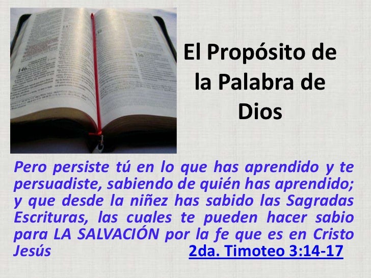 El Propósito De La Palabra De Dios