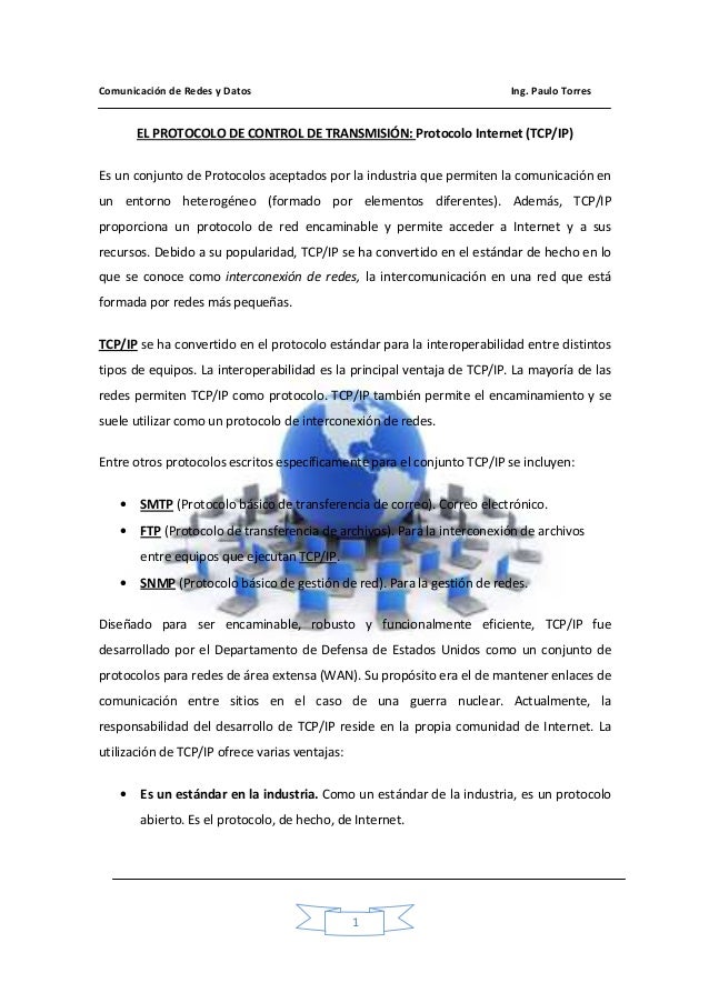 El protocolo de control de transmisión El protocolo de control de transmisión