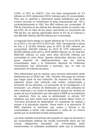 El proyecto de reforma a la ley 30