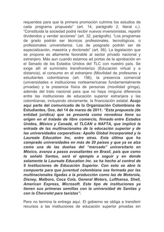 El proyecto de reforma a la ley 30