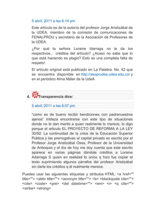 El proyecto de reforma a la ley 30