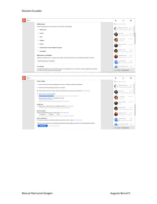 Desisem-Ecuador
Manual Red social Google+ Augusto Bernal P.
 