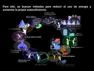 Para ello, se buscan métodos para reducir el uso de energía y aumentar la propia autosuficiencia.  