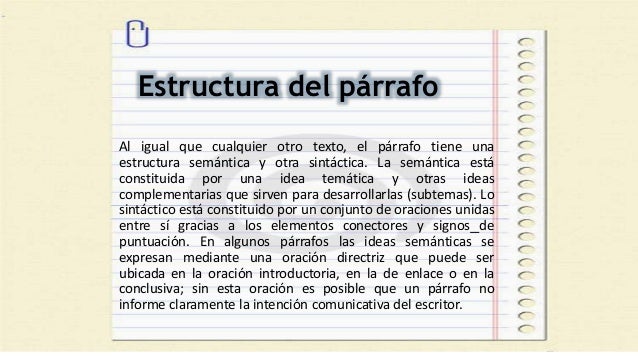 El párrafo y sus caracteristicas